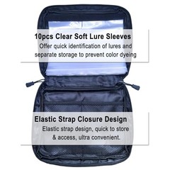 Fishing Soft Lure Storage Bag with 10 Single Detachable T-tail Luminous