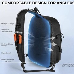 KastKing Karryall Fishing Sling Tackle Bag Black Water-Resistant Nylon 5P 15″