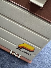 Vintage Plano 757 Tackle Box Fishing Storage Brown/Tan Made In USA 4 Drawers