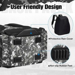 42L Camouflage Fishing Backpack with Adjustable Shoulder Strap and Rain Cover