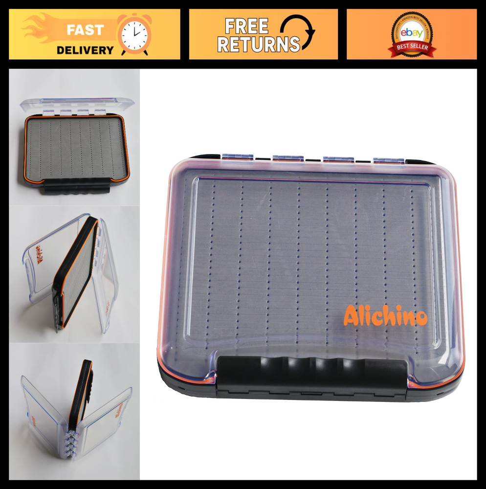Large Waterproof Fly Box for Fishing Flies, Double-Sided Tackle Storage, Foam In