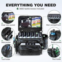 Versatile Fishing Tackle Box & 4 Trays – Perfect Waterproof Organizer for Lures
