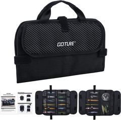Portable Water-Resistant Fishing Jig Bag with 20 Mesh Pockets for Lures