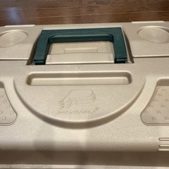 Vintage Plano 6 Tray Plastic Fishing Tackle Box 8600 Green Tan Clamshell