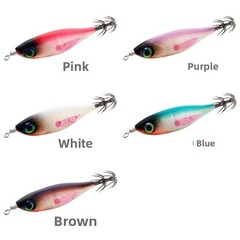 Wood Shrimp Lure 5g UV Glow Round Belly 5pcs Squid Bait for Saltwater Fishing