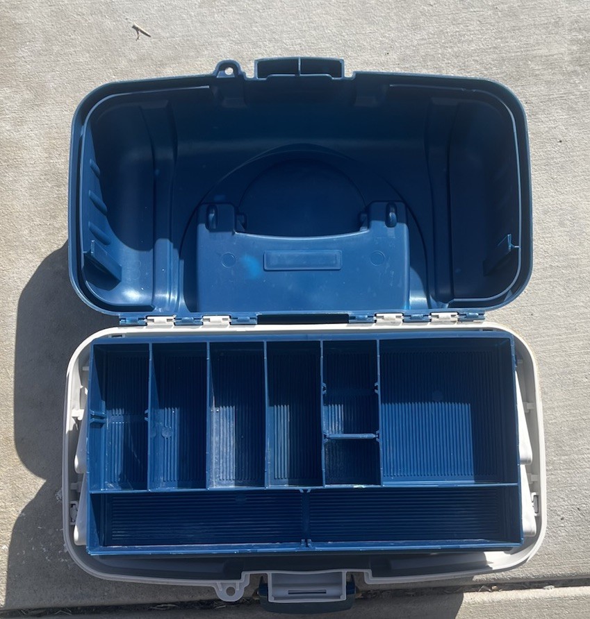 Plano Blue And White 2 Tray Fishing Tackle Box