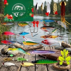 Synthetic 24pc Fishing Bait Set with Efficient Storage and Portability