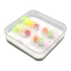 Egg Fly Lure 12 Pack High Carbon Steel for Trout Salmon Bass Freshwater Fishing