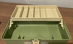 Vintage Plano tackle box 5410 green and tan Made In The USA