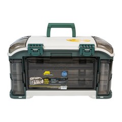 Plano Angled Fishing Tackle Box Storage System Green Tan Outdoor Organizer