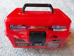 NEW – Flambeau Big Mouth “IKE” 89-Piece Tackle Box Kit. Red. Model # 355BMk-1