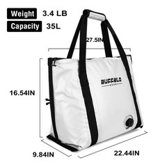 Buffalo Gear Insulated Fish Bag Cooler Flat Bottom-35L Waterproof Fish Kill
