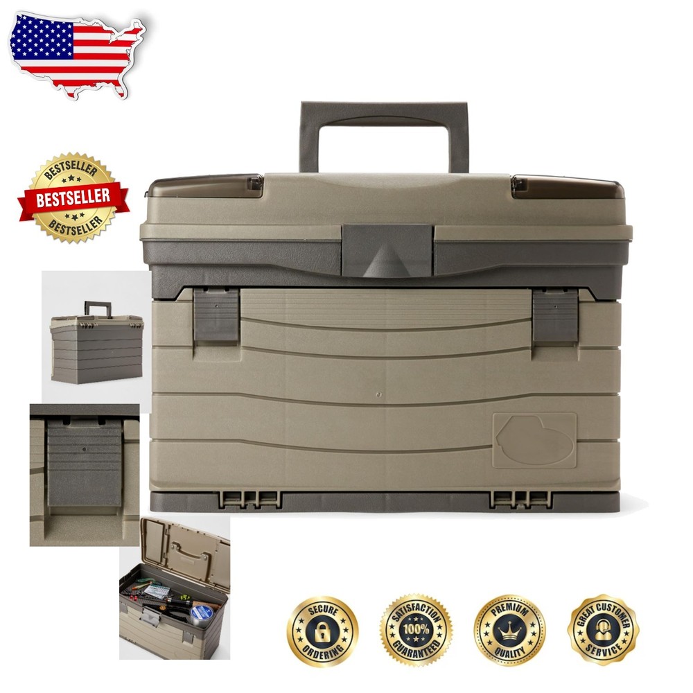 Plano 4 Drawer Tackle System Tan Graphite Water Resistant Top Access