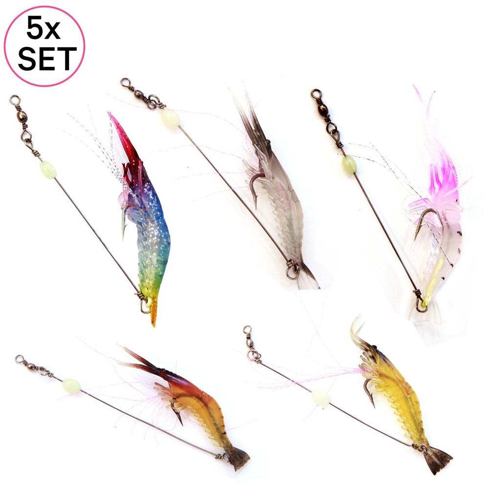 UFISH Luminous Shrimp Soft Lure Ice Jig Fishing Lures Bait Swimbait Freshwater