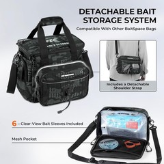 Fishing Tackle Bag 30L Water-Resistant Oxford Durable Shoulder Strap Organizer