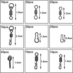 Carp Fishing Tackle Box Kit – 320pcs Fishing Kit Including Swivels, Hooks, An…