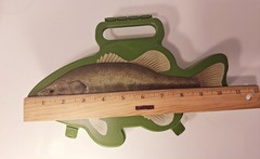 Flambeau Tackle Box, Large-Mouth Bass-shaped Fishing Kit, Green Plastic
