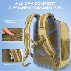 KastKing Karryall Medium Fishing Tackle Daily Backpack, Large Storage Water-r…