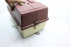Vintage Large Brown Top PLANO 8606 Tackle Box 2-Sided 6-Trays Clean