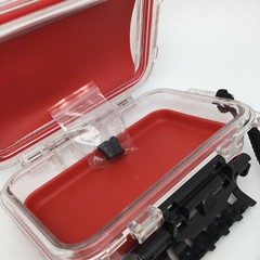 Plano 1449-00 Small Polycarbonate Waterproof Case 6.5″ x 4.67″ x 2″ Red/Clear