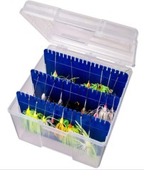 Outdoors 00330 Medium Spinnerbait Box, Fishing Bait and Lure Organizer, Clear