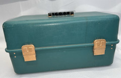 Vintage UMCO 500UM Top Handle 3-Tray Green Fishing Tackle Box z14