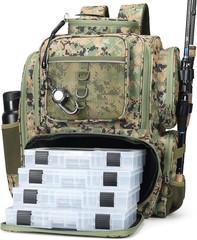 Fishing Backpack, fishing bag with Rod Holders. Large tackle Backpack