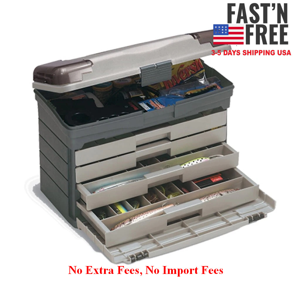 [HOT SALE]Fishing Guide Series 4-Drawer Tackle Box, Graphite/ Sandstone, NEW USA