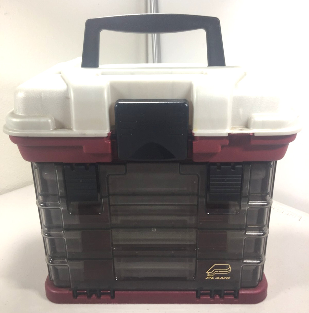 Plano 4-by Rack System Tackle Box 3500 Series 1354 Made In Usa Nice Condition