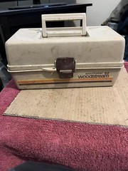 Vtg Woodstream Sportfisher 52 Fishing Tackle Box 2 Tray Folding