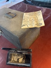 Wood tackle box “Time Capsule “ Signed And Dated 6/20 As Found In Chautauqua NY