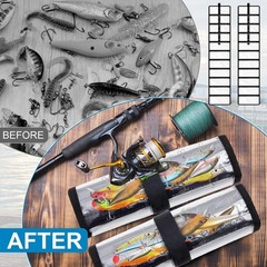 2 Pcs Fishing Lure Wraps – 10 Pocket PVC Tackle Storage Bag Set, Compact & Clear