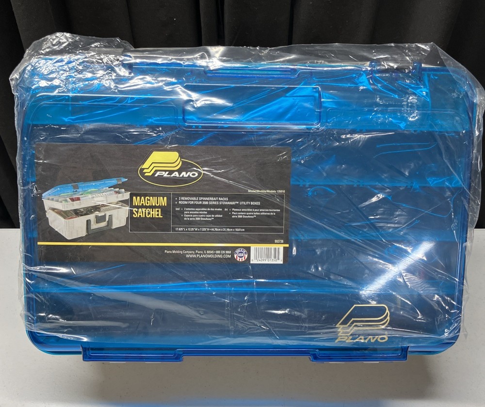 PLANO TWO LEVEL MAGNUM TACKLE BOX 3500 SANDSTONE BLUE 135010