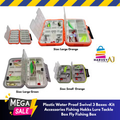 Compartment Fly Fishing Lures Hook Box Waterproof- 3 Boxes Kit