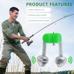50 Pcs Fishing Rod Bells Clip-On Bite Alarm Dual Bell Alert Green Fishing Gear