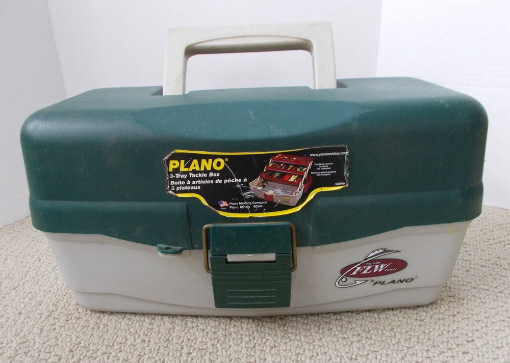 Plano 3 Tray Locking Fishing Tackle Box W/Handle & 29 Compartments FLW Tour