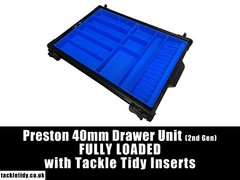 Preston Absolute/Inception 40mm Deep Mag Lok Drawer Unit w/ TACKLE TIDY Inserts