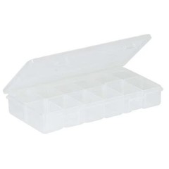 Plano Adjustable Compartment Box with 6 to 12 compartments, Plastic, 1 3/8 in H