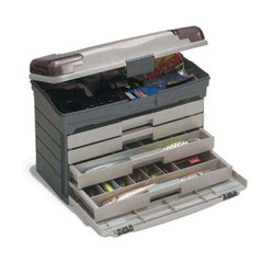 Fishing 4 Drawer Tackle Box Ideal For Organizing Lures Graphite/ Sandstone 7 Lb