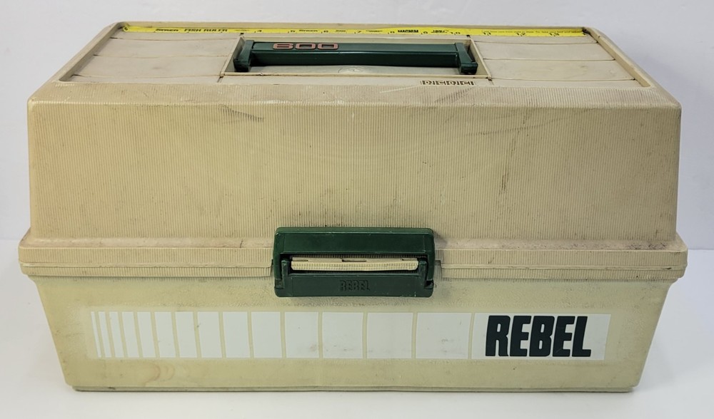 VTG Rebel 600 Fishing Tackle Box 3 Stacking Compartment Organizers Hard Plastic