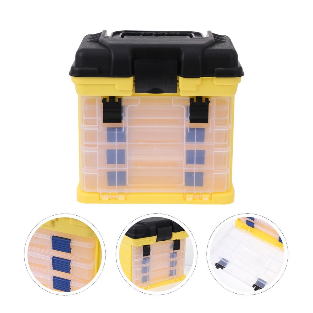 1Pcs Reusable Fishing Lure Storage Case Portable Yellow Tackle Box