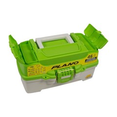 Fishing Tackle Box 46pc Tackle Kit Freshwater Organizer W/ Brass Latch Plastic