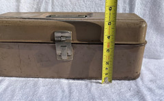 Vintage Liberty Steel Chest Corp 6665 Brown Metal Fishing Tackle Box USA