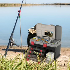 5 Layers Tackle Box, Fishing Tackle Box Organizer with Top Storage, 3 Removable