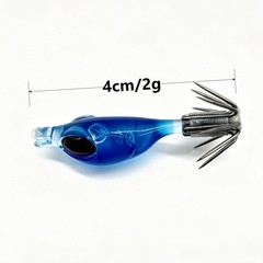 4cm Squid Lure UV Glow in Dark Wood Shrimp Design Lightweight 2g Saltwater Bait
