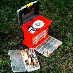 Portable Fishing Tackle Box Lure Accessory Storage Organizer Angling Gear Case