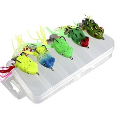 Double Hook Silicone Frog Lures 5 Pieces 3cm4g Soft Bait for Freshwater Fish