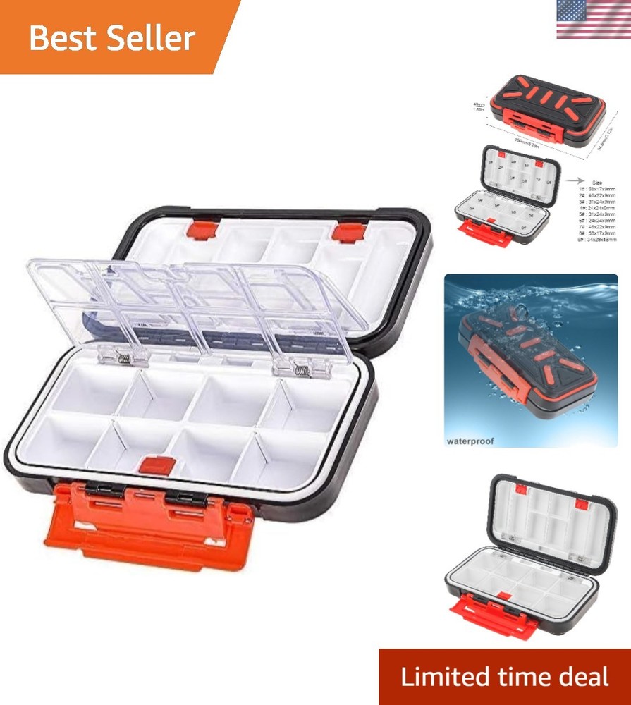 Compact Waterproof Fishing Tackle Box with 16 Compartments – Ideal for Anglers
