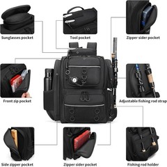 Fishing Backpack, fishing bag with Rod Holders. Large tackle Backpack