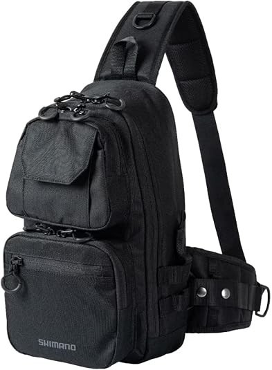 Shimano BS-225W Tough Sling Bag Size M Black Fishing Shoulder Bag New